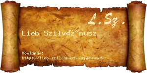 Lieb Szilvánusz névjegykártya